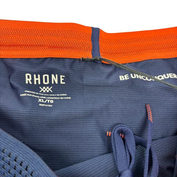 Rhone Mens XL Navy Blue Stretch Waist Drawstrings Athletic Swift Shorts NWT - Picture 3 of 6